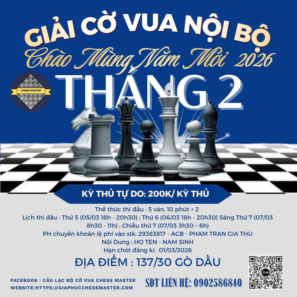 GIẢI CỜ VUA NỘI BỘ – CHÀO MỪNG NĂM MỚI 2026 | THÁNG 2