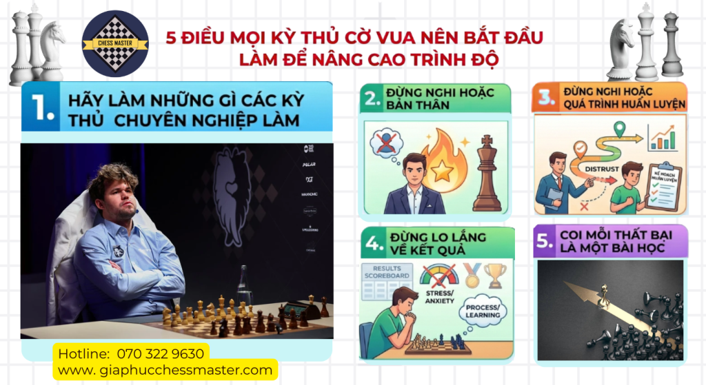 5 điều mà mọi kỳ thủ cờ vua nên bắt đầu làm để nâng cao trình độ